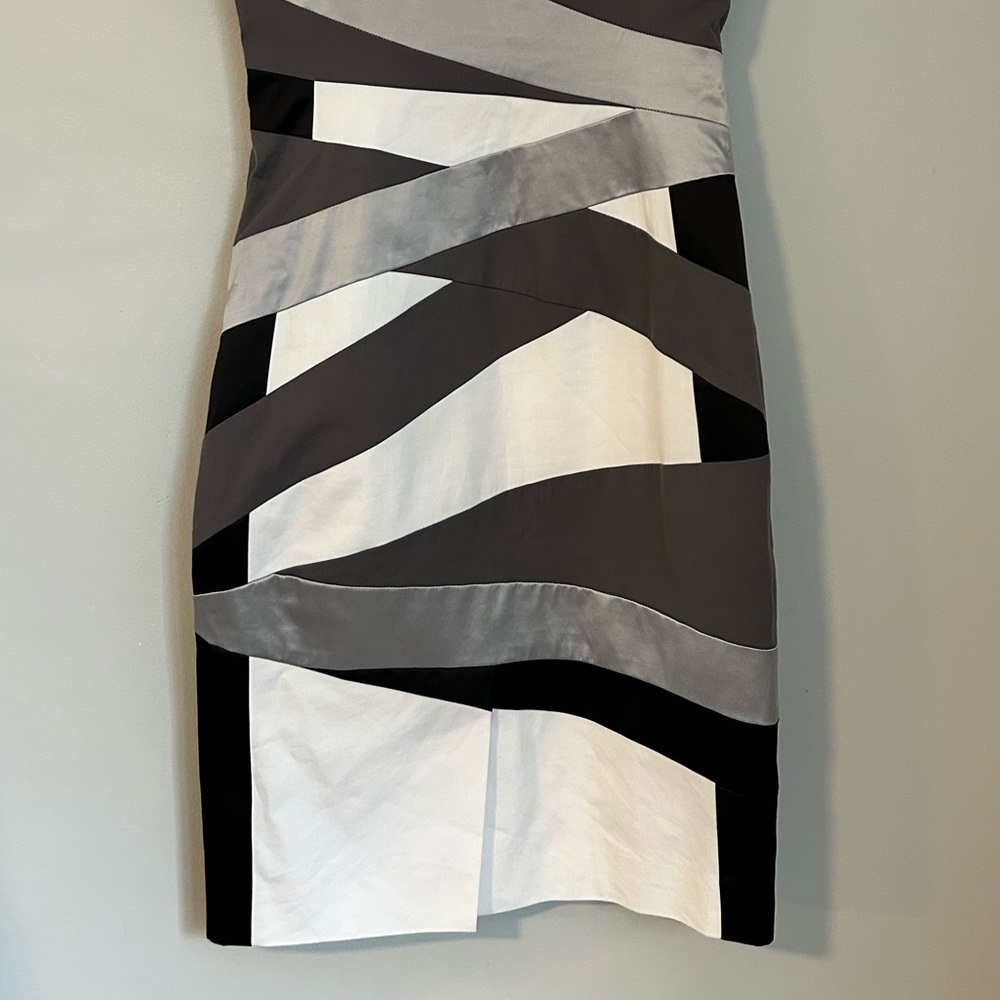 Karen Millen One-Shoulder Colorblock Bandage Cocktail Dress – Size 4 - Picture 5 of 8